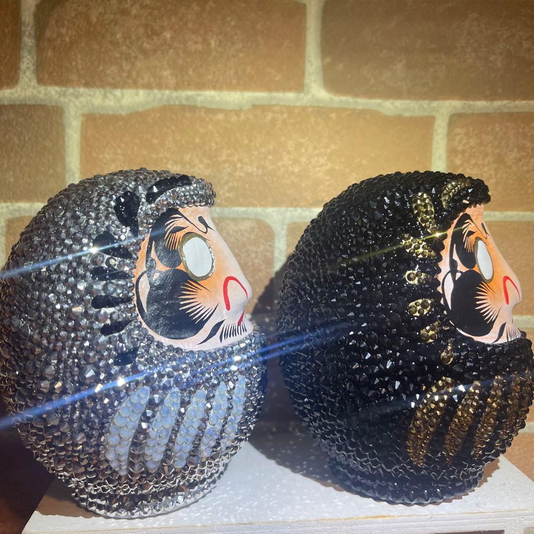 ブラック 達磨 だるま ダルマ キラキラ デコ