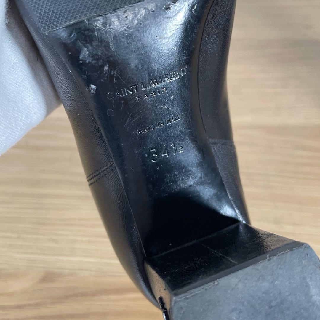 サンローラン　サイドゴアアンクルブーツ　レザー　ブラック　34.5