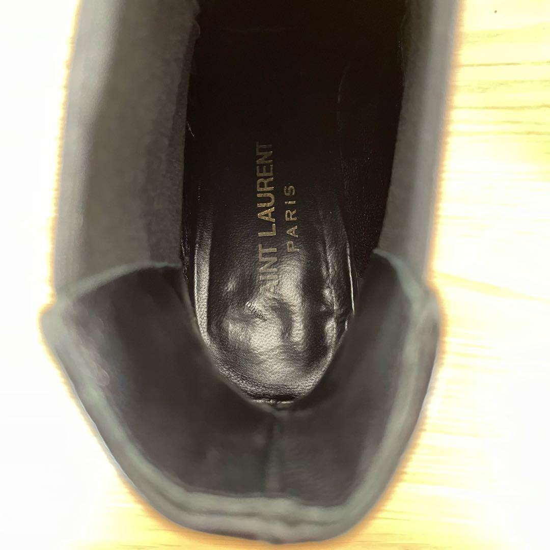 サンローラン　サイドゴアアンクルブーツ　レザー　ブラック　34.5