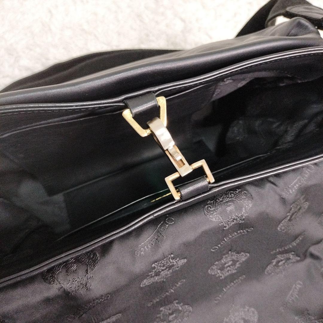 オロビアンコ クロコ型押し レザー ショルダーバッグ ブラック y2k 希少