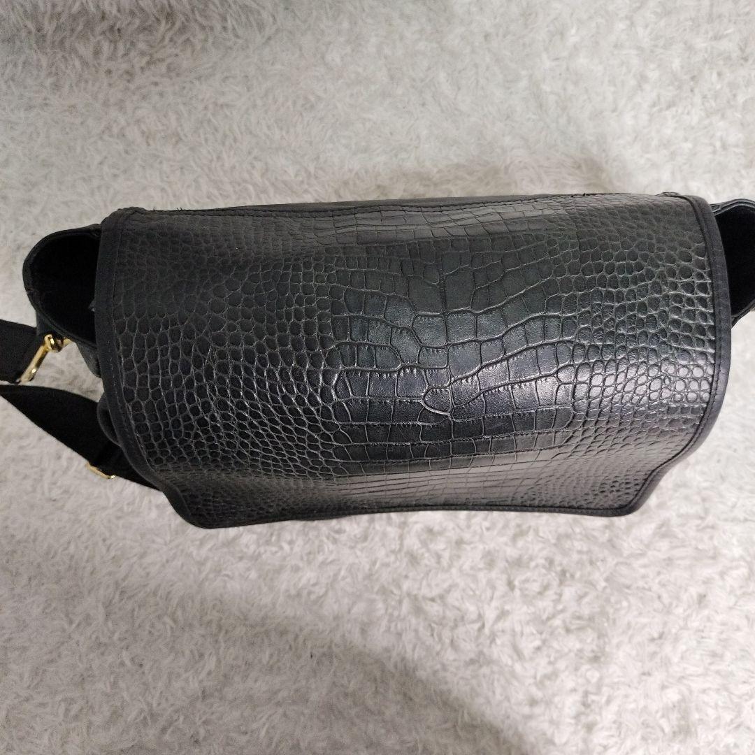 オロビアンコ クロコ型押し レザー ショルダーバッグ ブラック y2k 希少
