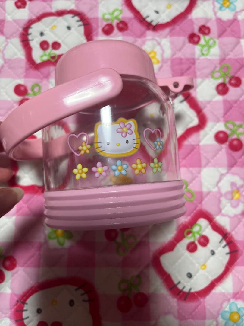 レア　キティ　キッチン　シュガーポット　缶　いちご　赤　カオハナ　千鳥　ケース