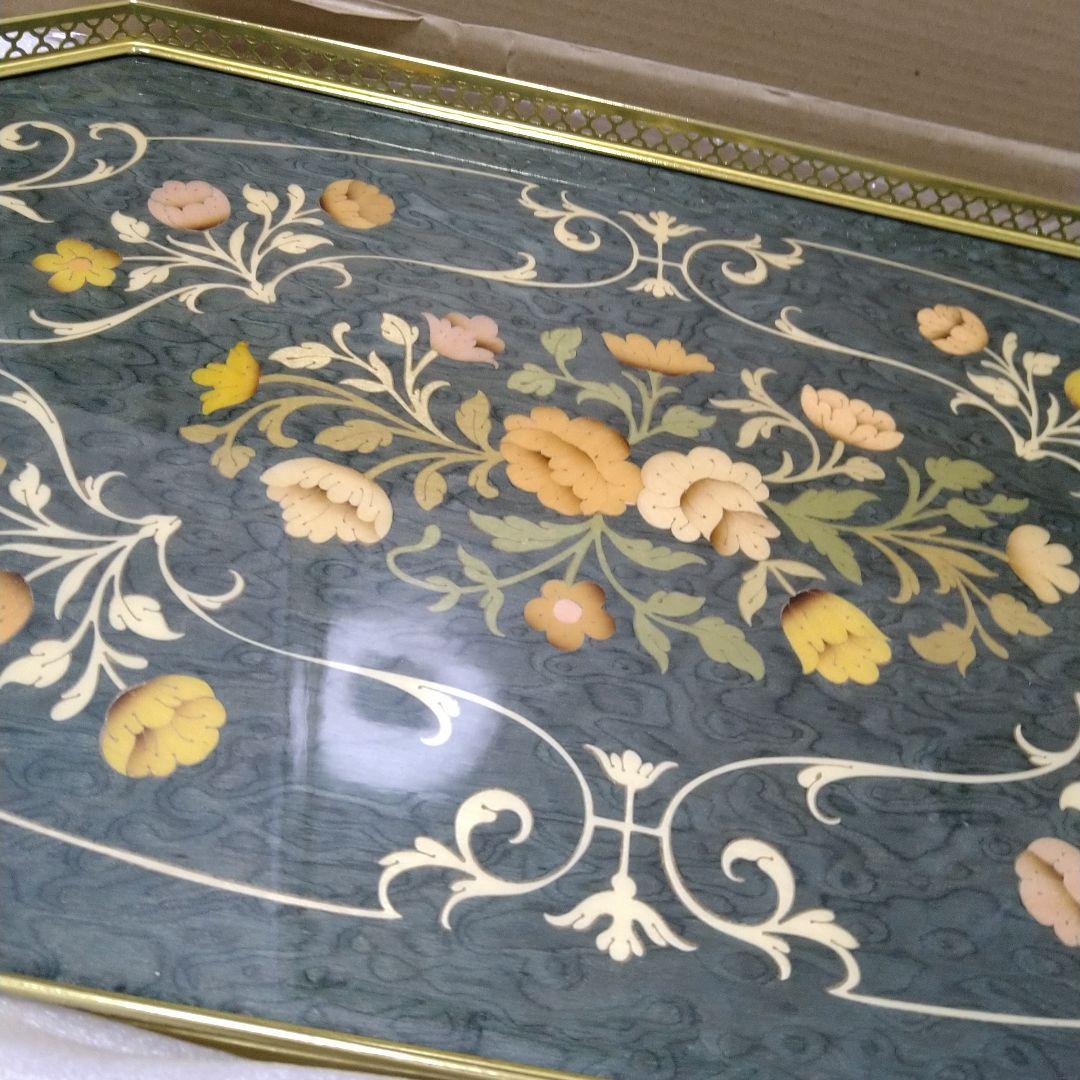 新品イタリア製　象嵌細工　トレー　お盆