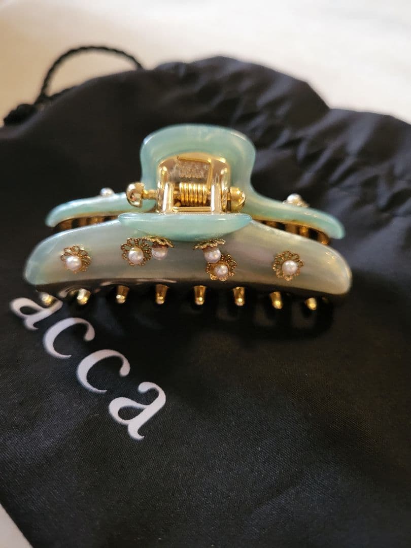 acca ヘアクリップ パール付き バンスクリップ