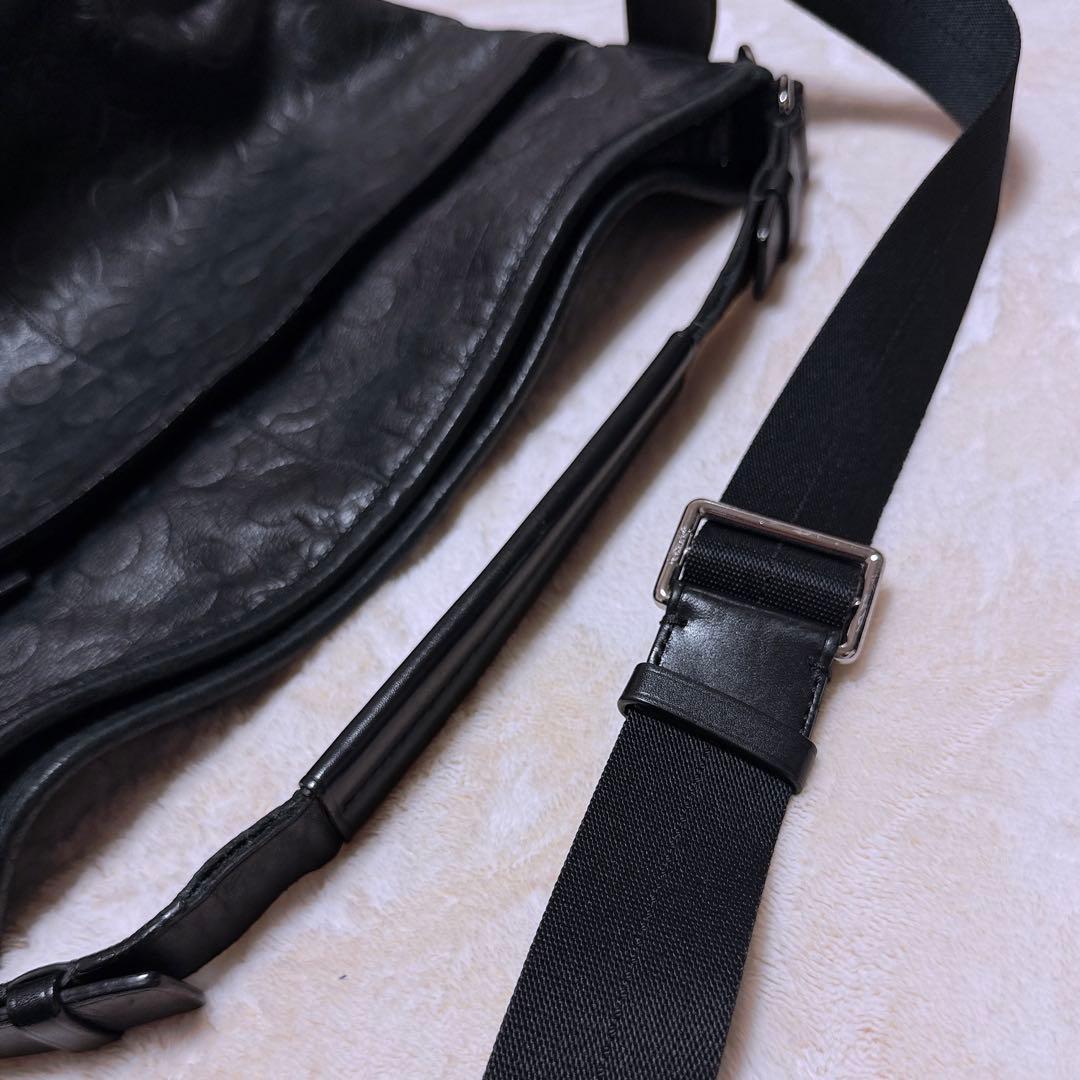 美品　COACH オプアート レザー ショルダーバッグ トートバッグ2way 黒