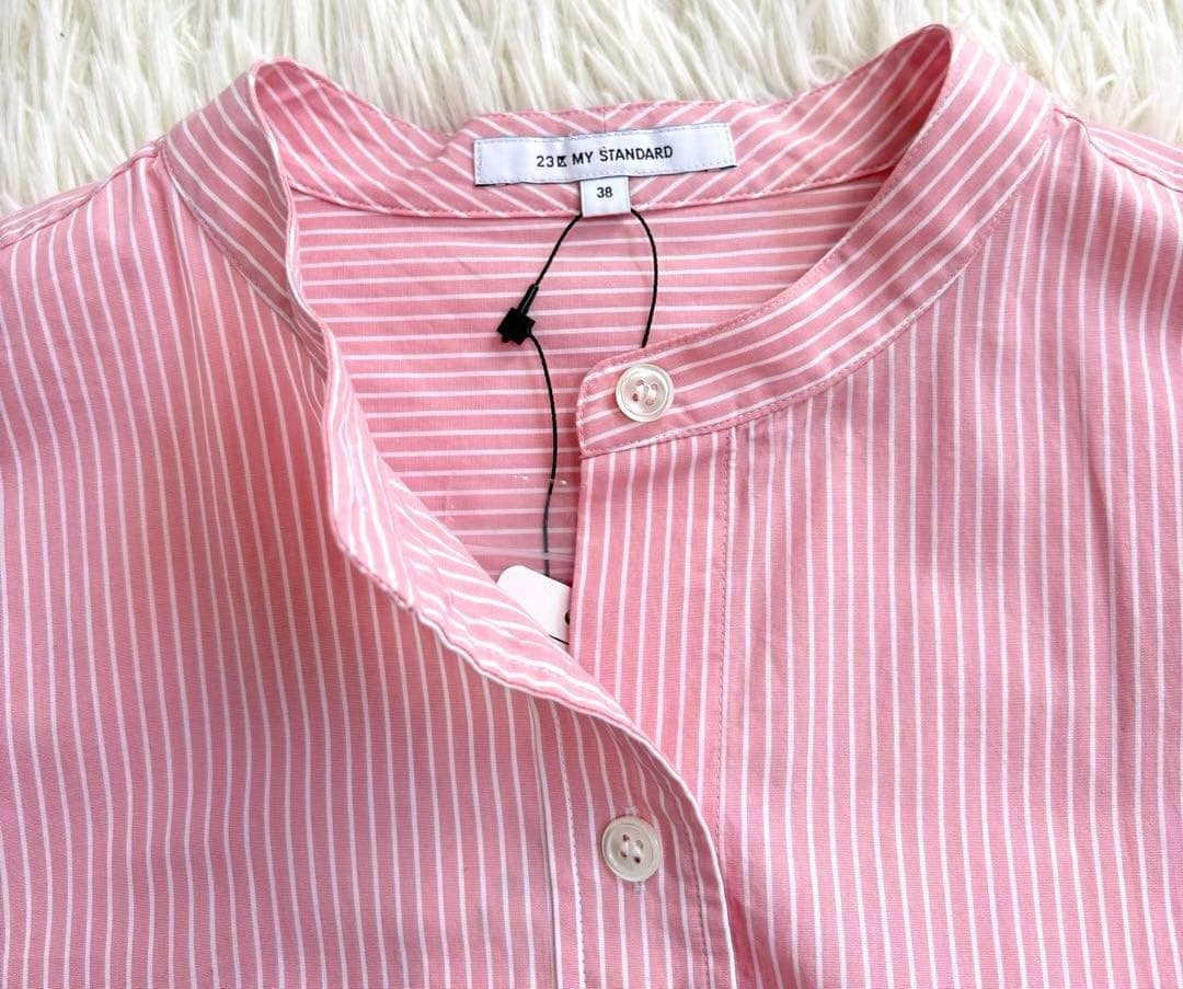 23区 CANCLINI バンドカラーシャツ 2024SS ピンク 新品　M