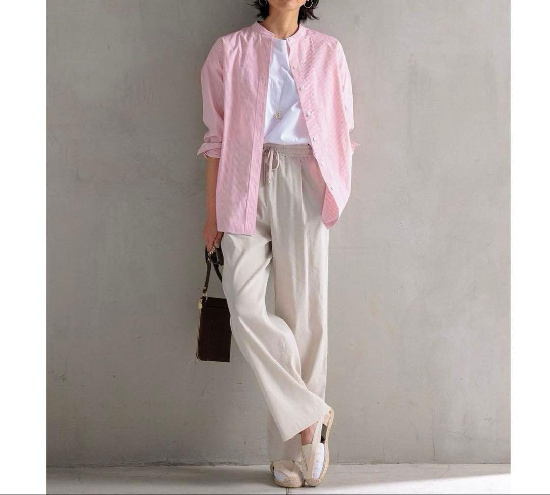 23区 CANCLINI バンドカラーシャツ 2024SS ピンク 新品　M