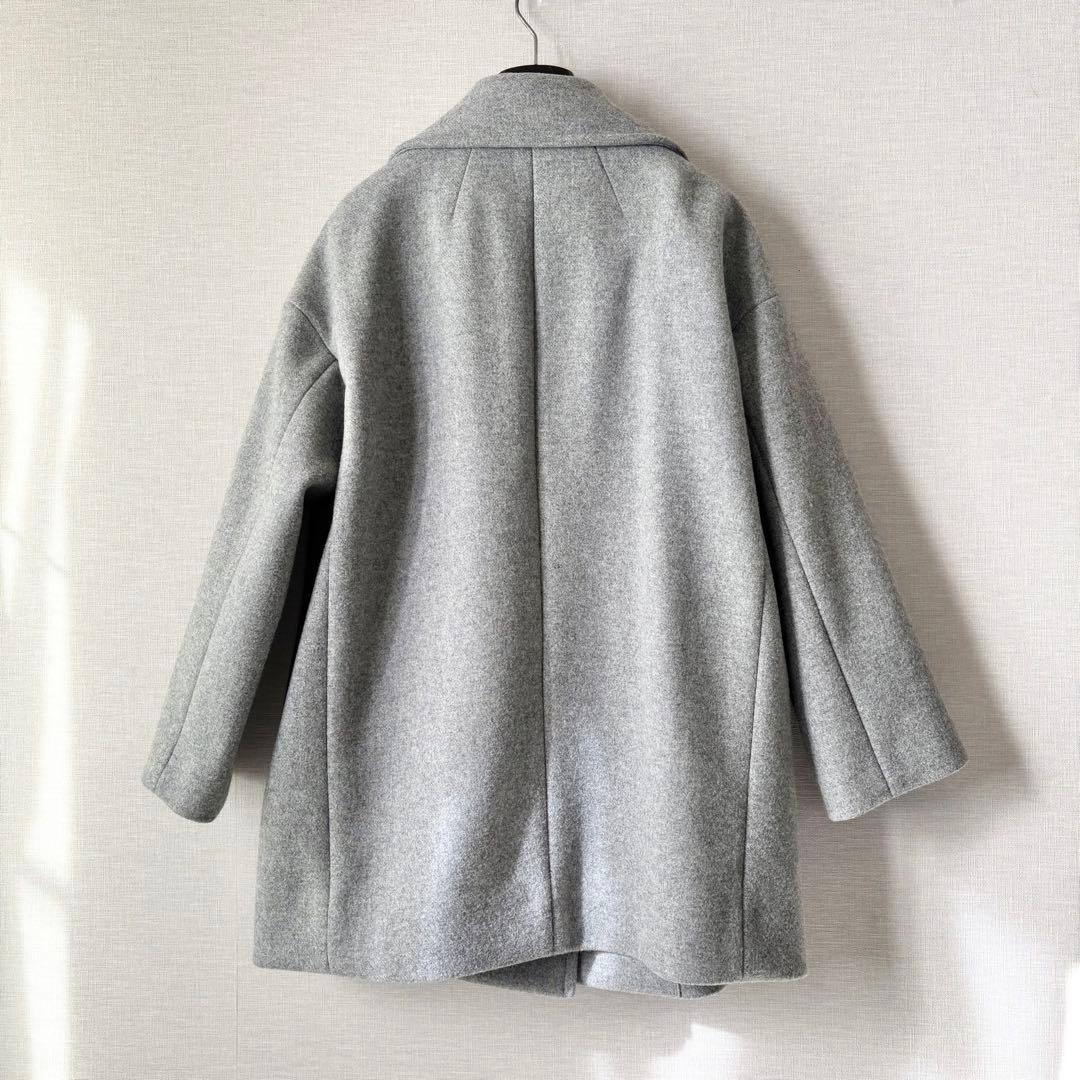 極美品✨スピックアンドスパン 人気 WメルトンPコート グレー 36