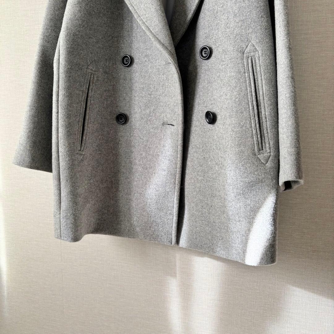極美品✨スピックアンドスパン 人気 WメルトンPコート グレー 36
