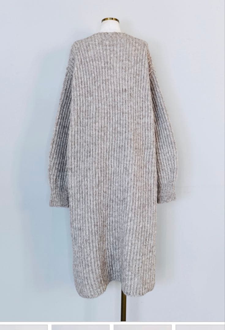 SELECT(セレクト) ロングニットカーディガン セイフティーピン付 ベージュ