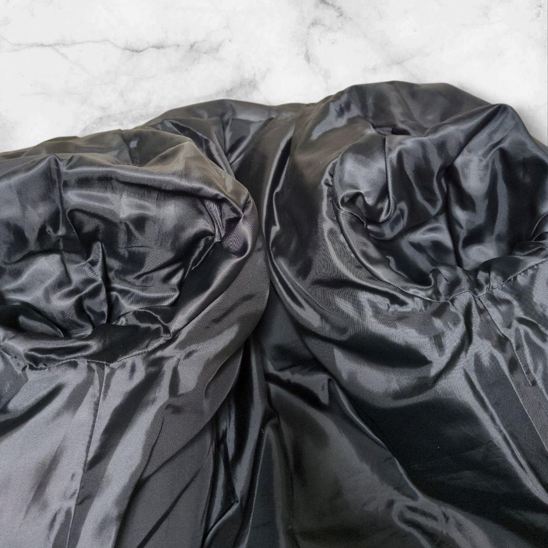 コムサデモードメン 馬革 ヌプシ 肉厚 ダウンジャケット 黒 ホースレザー