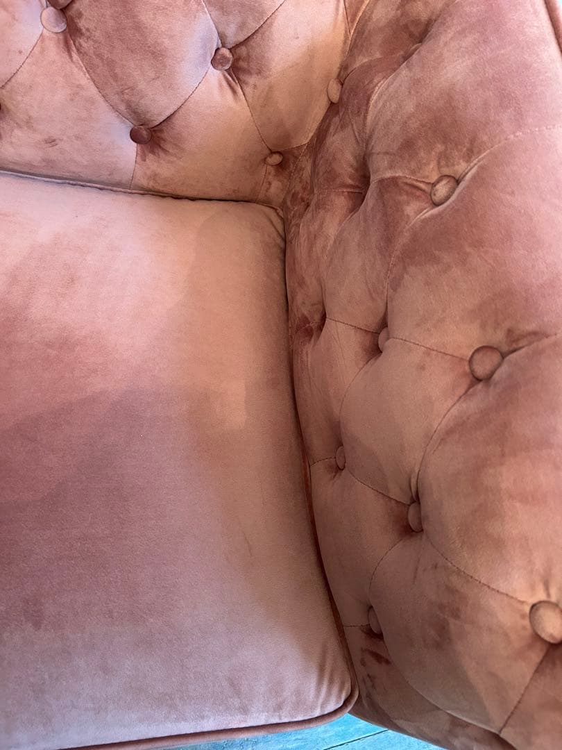 ソファ 大人可愛い1人掛けソファ コンパクト エレガント ベルベット調