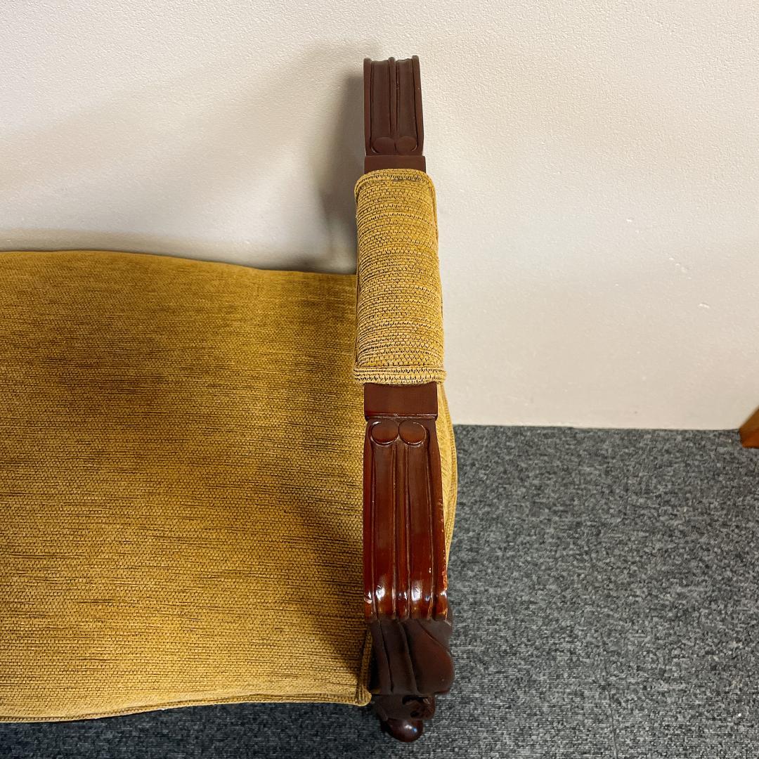 アンティーク調 彫刻 猫脚 ベンチ スツール クッション 椅子 ロココ調 豪華