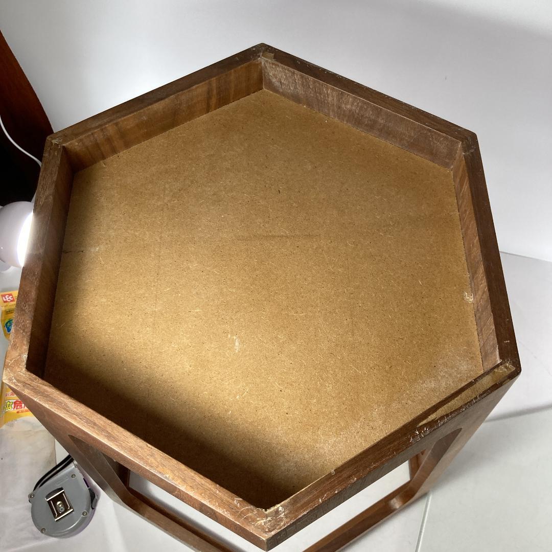 ヘキサゴン サイド テーブル　六角　レトロ アンティーク ビンテージ|3883|