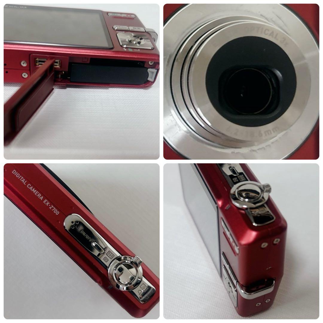 CASIO EXILIM EX-Z700 デジタルカメラ 赤 コンデジ レッド