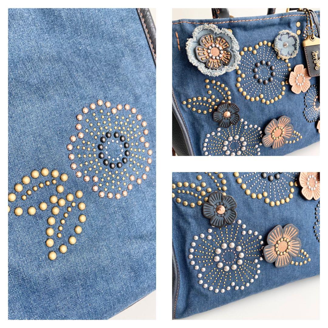 コーチ ローグ Rogue ティーローズ ハンドバッグ デニム 激レア 日本限定