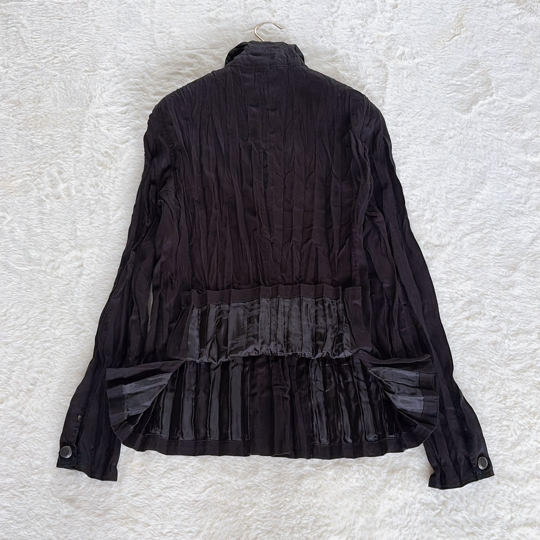 美品✨希少【ISSEY MIYAKE FETE】プリーツ長袖シャツ ブラック3