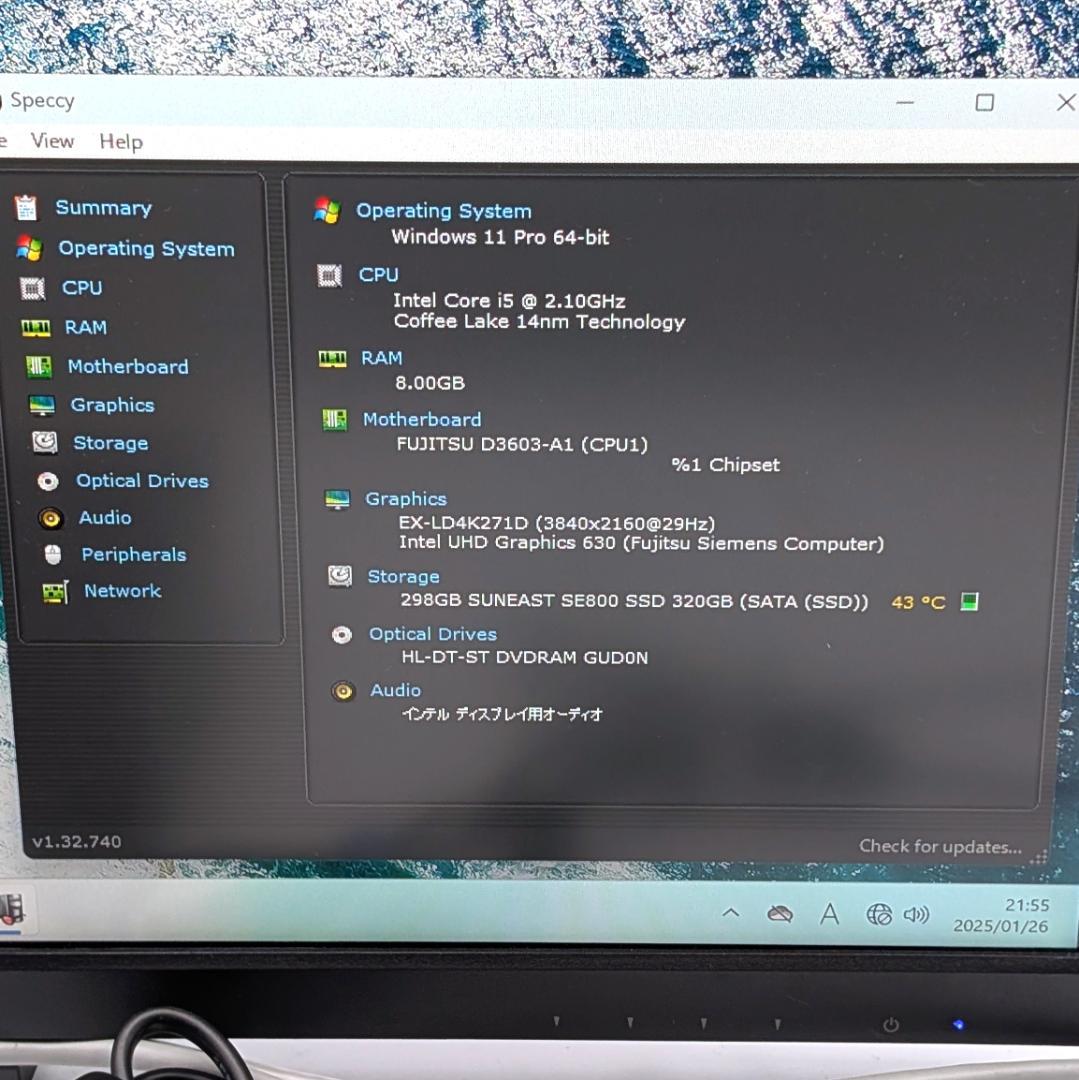 富士通 ESPRIMO Q558/V 第8世代i5&SSD搭載デスクトップPC