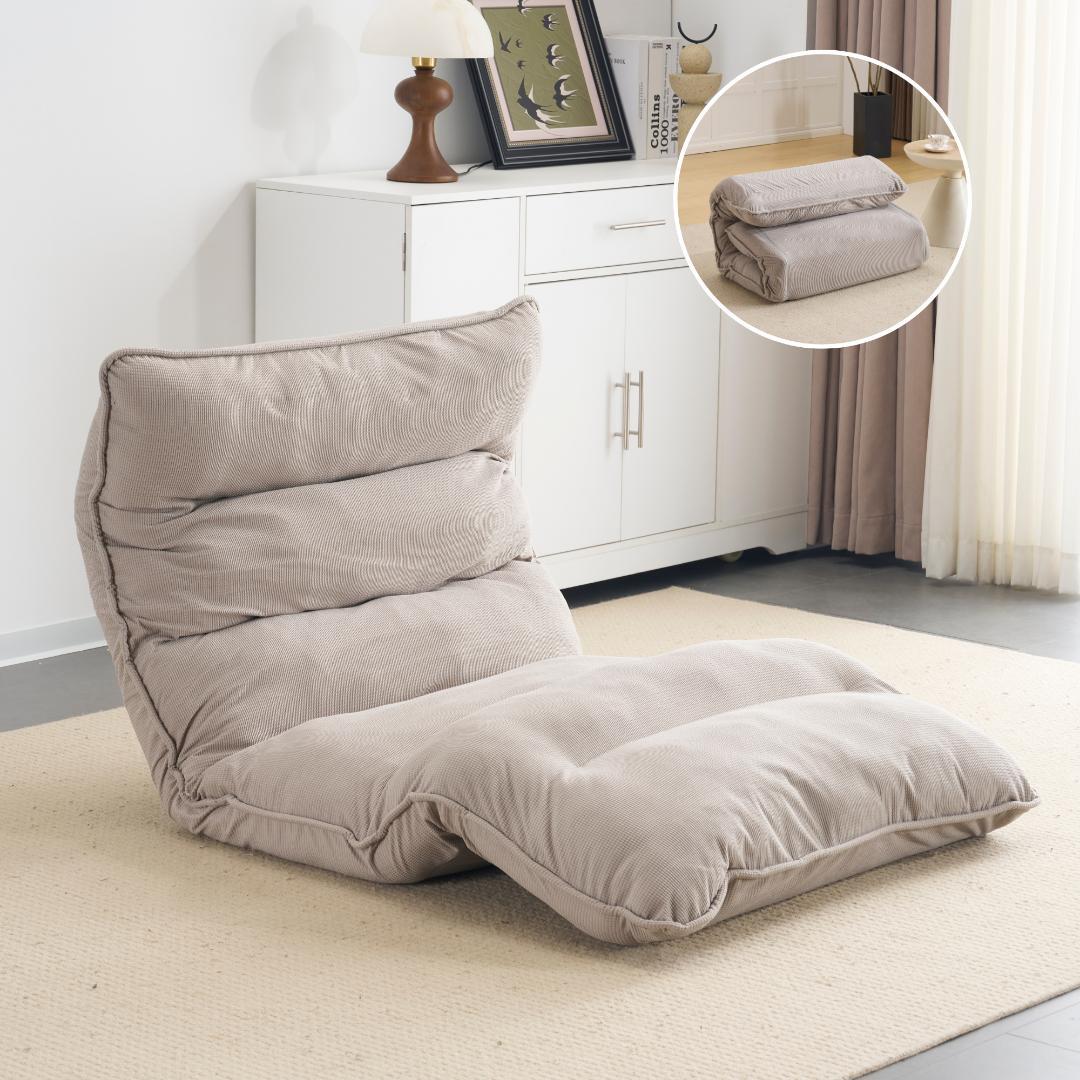 【新品】18段リクライニング折りたたみソファベッド 組立不要