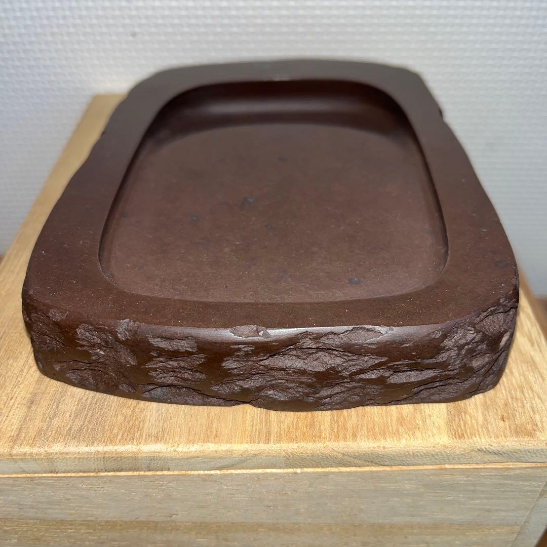 ⭕️赤間硯　野面硯　名工　堀尾卓司　新品美品　宝物　玉弘堂　女性好み作品　美しい