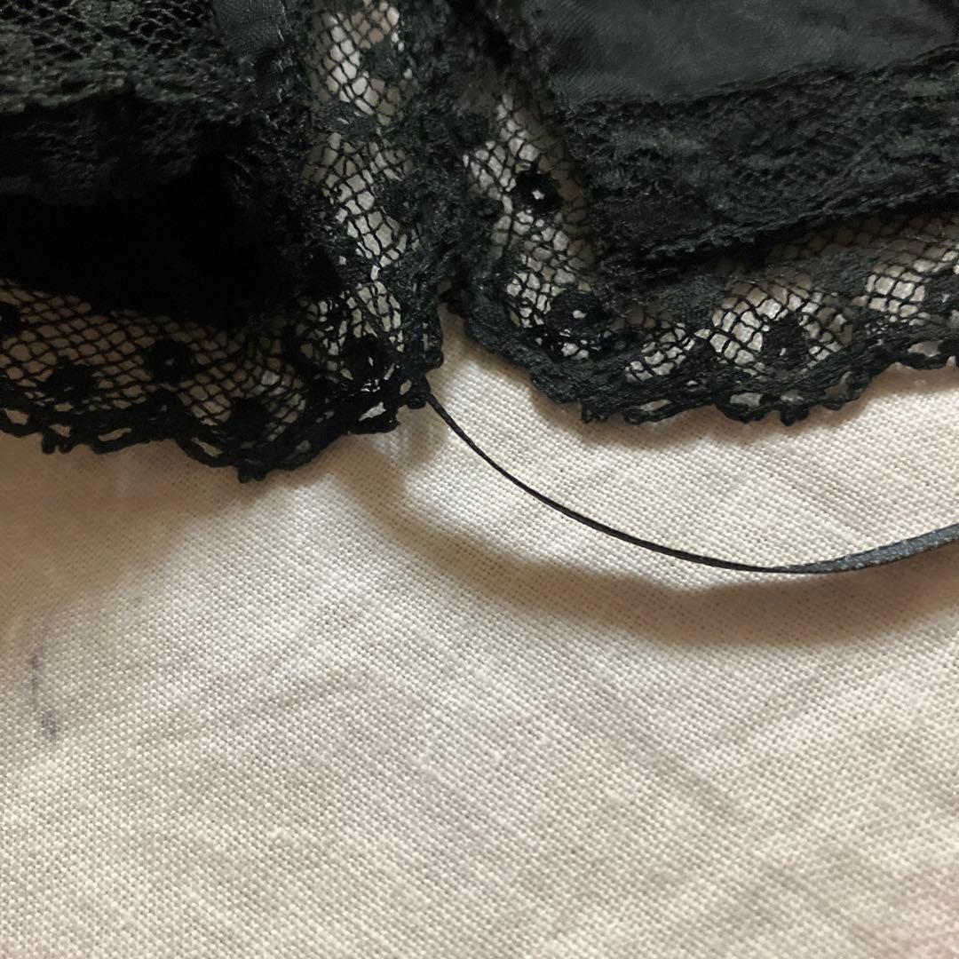 ピンクハウス 未使用品 綿ローン&フランス製?!レース黒生地キャミソール