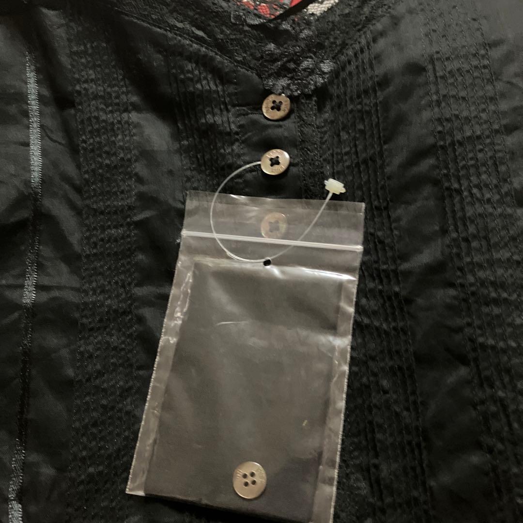 ピンクハウス 未使用品 綿ローン&フランス製?!レース黒生地キャミソール