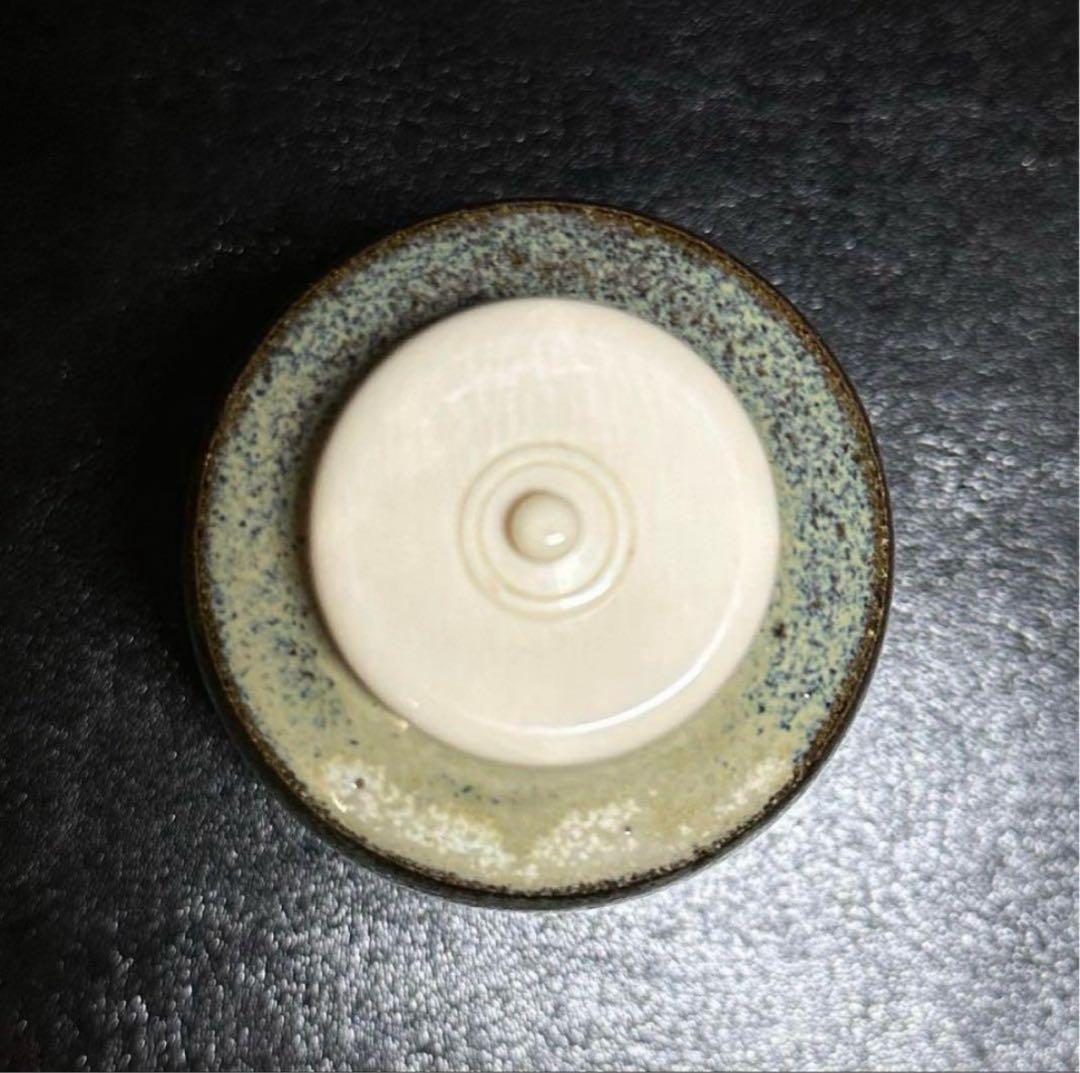 小代焼 肩衝 茶入/替仕服付！花文浮織 万代屋『近重治太郎』造！共箱/仕覆/栞付