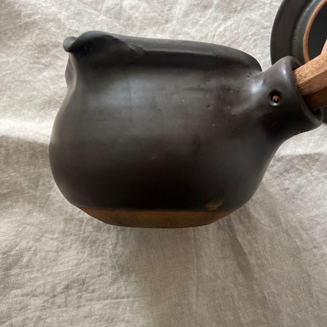 レア　大きいサイズ　馬場勝文　ミルクパン　耐熱土鍋　大　黒　蓋付き