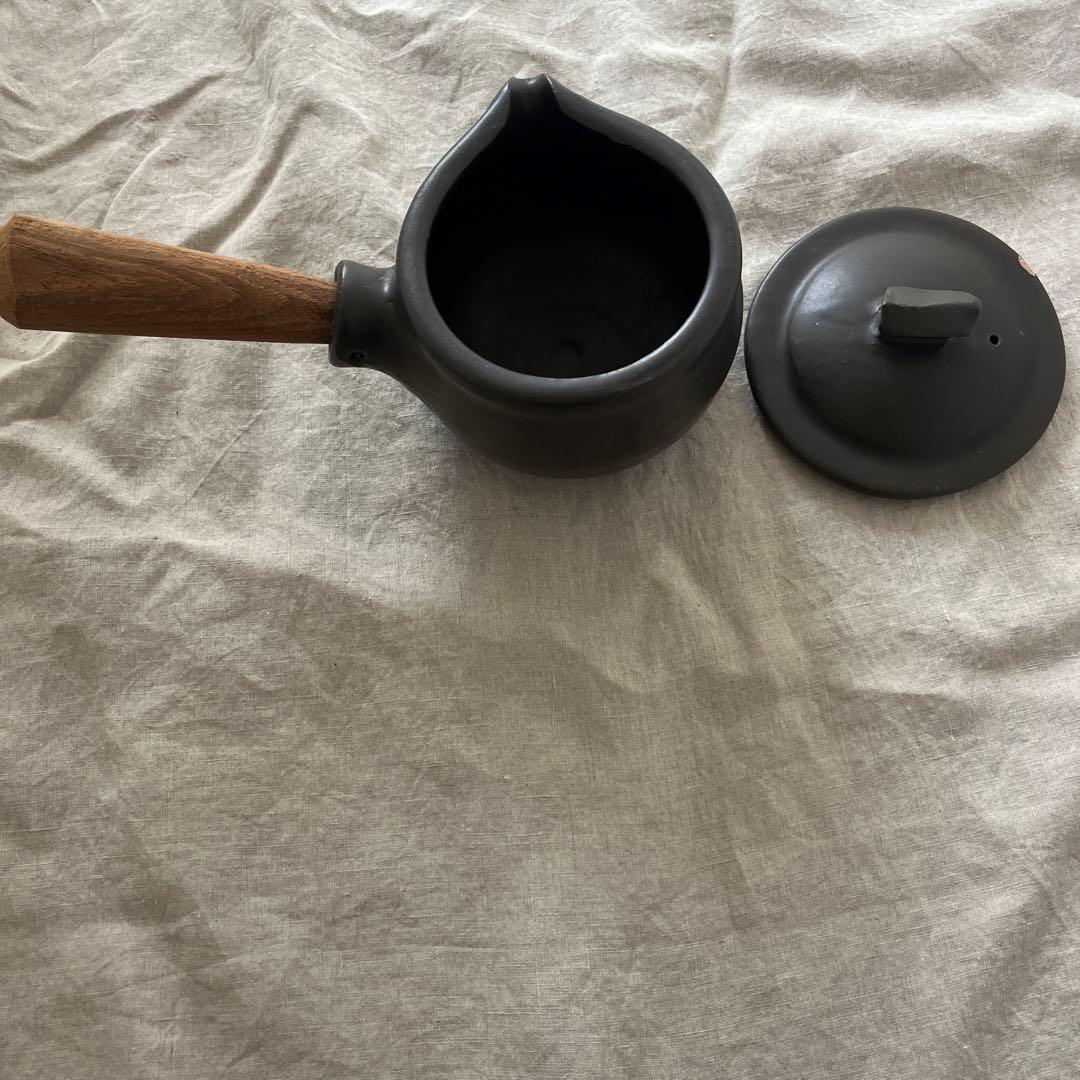 レア　大きいサイズ　馬場勝文　ミルクパン　耐熱土鍋　大　黒　蓋付き