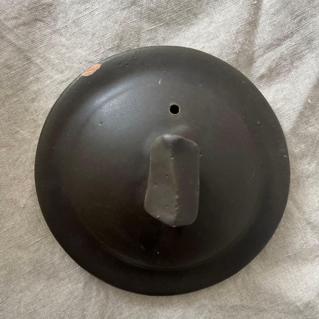 レア　大きいサイズ　馬場勝文　ミルクパン　耐熱土鍋　大　黒　蓋付き