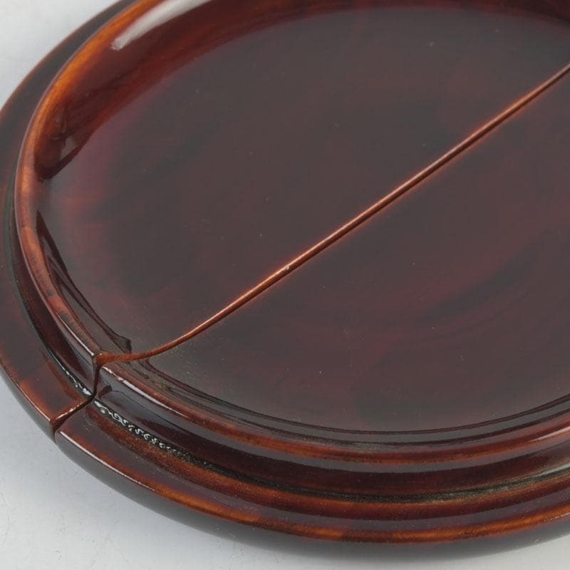 茶道具　塗師　安田春仁作　老松茶入　仕覆付　共箱　V　9691