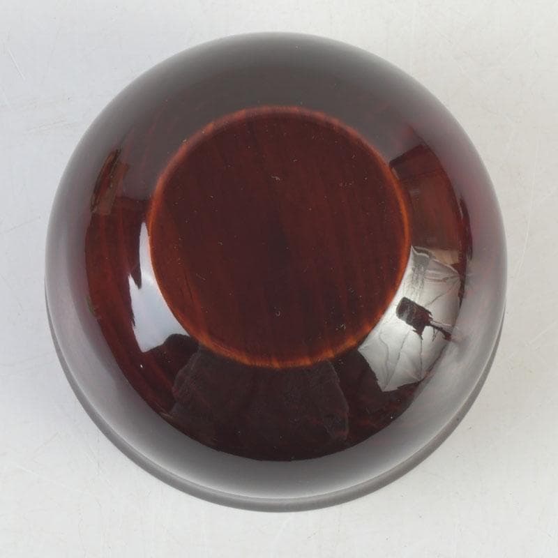 茶道具　塗師　安田春仁作　老松茶入　仕覆付　共箱　V　9691