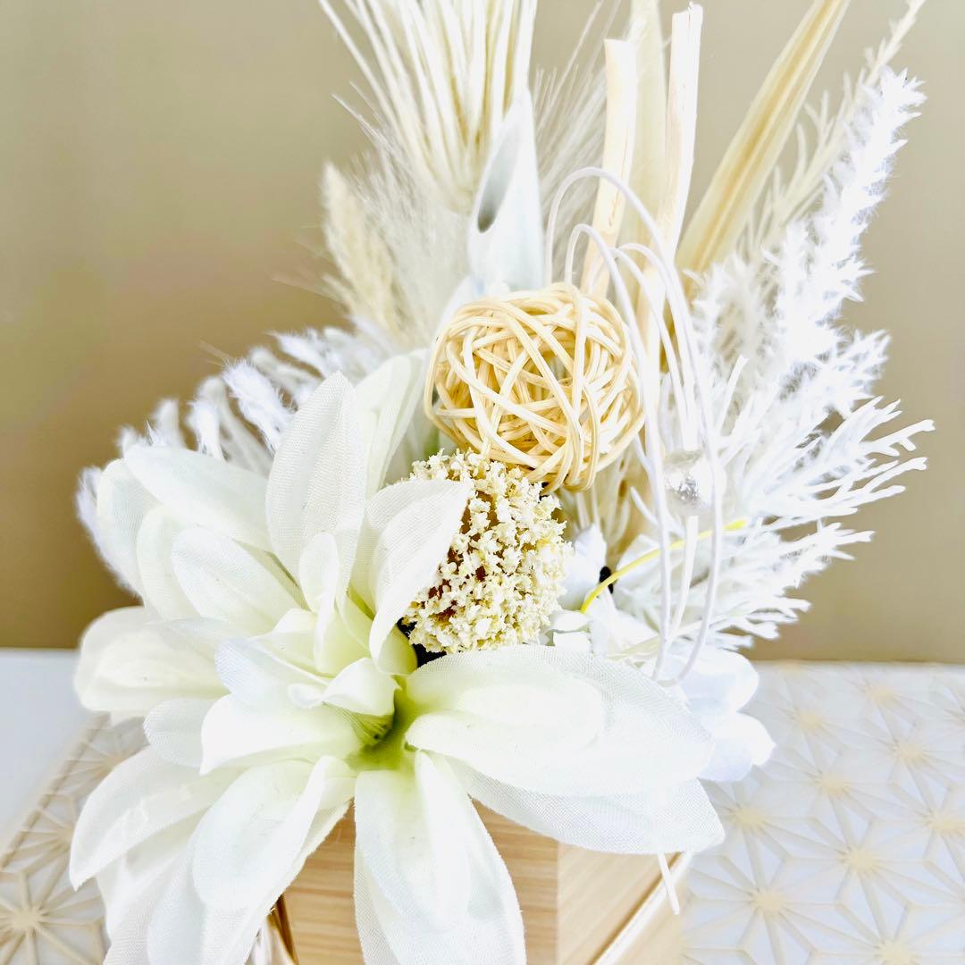 お正月飾り 門松 白 モダン門松 ハンドメイド 中201