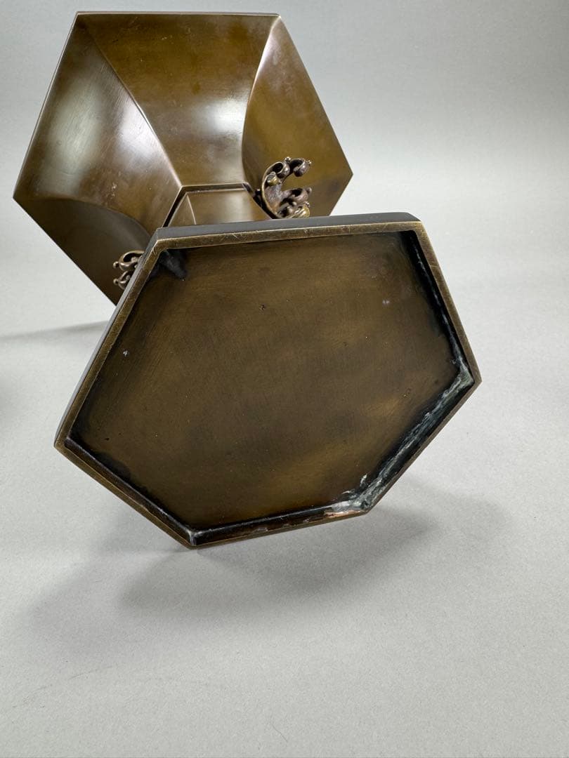 唐銅花器　いけばな　池坊　立花　古流　花瓶　華道具 高さ28.5cm 5kg