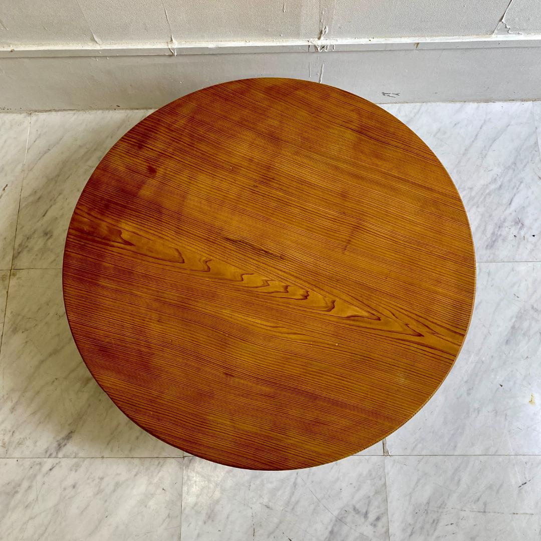 昭和レトロ 木製 丸ちゃぶ台 折りたたみ式｜ローテーブル 古道具 和家具