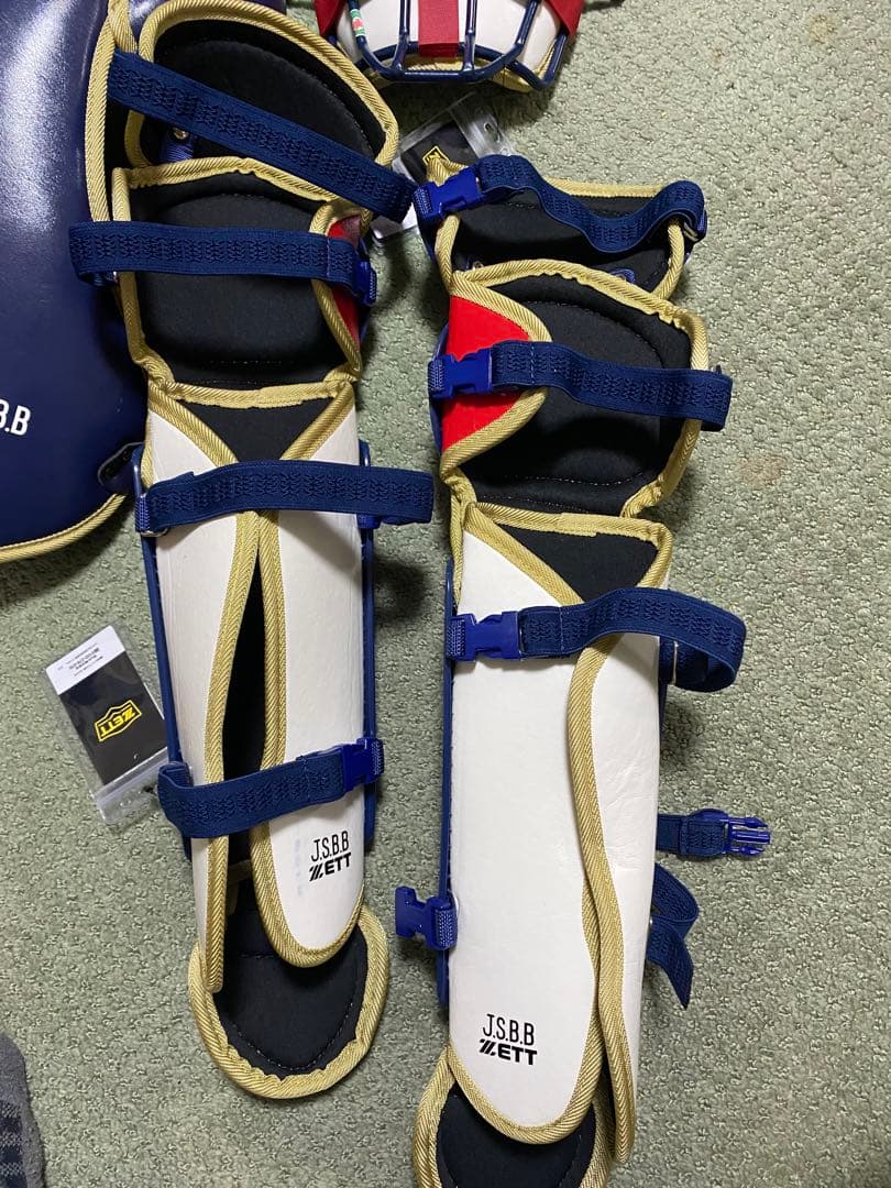 ZETT キャッチャー防具 ネイビー/レッド