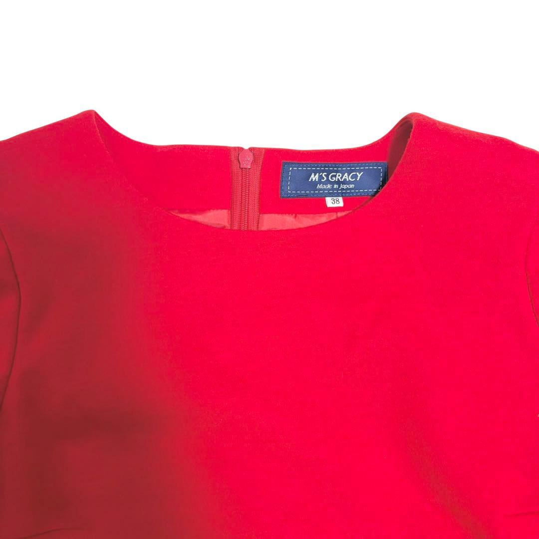 WEB掲載商品✨ 現行 エムズグレイシー ティアード ワンピース 赤　38