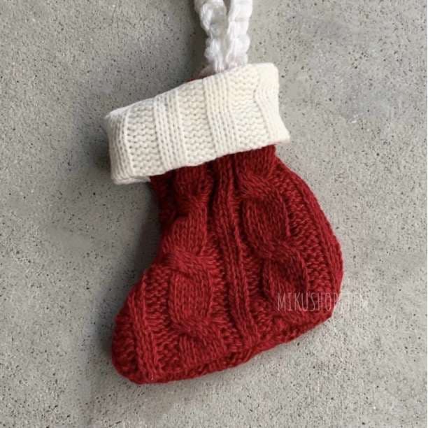 クリスマス 2way オーナメント 8個 ニット編み靴下 カラトリー入れ 毛糸