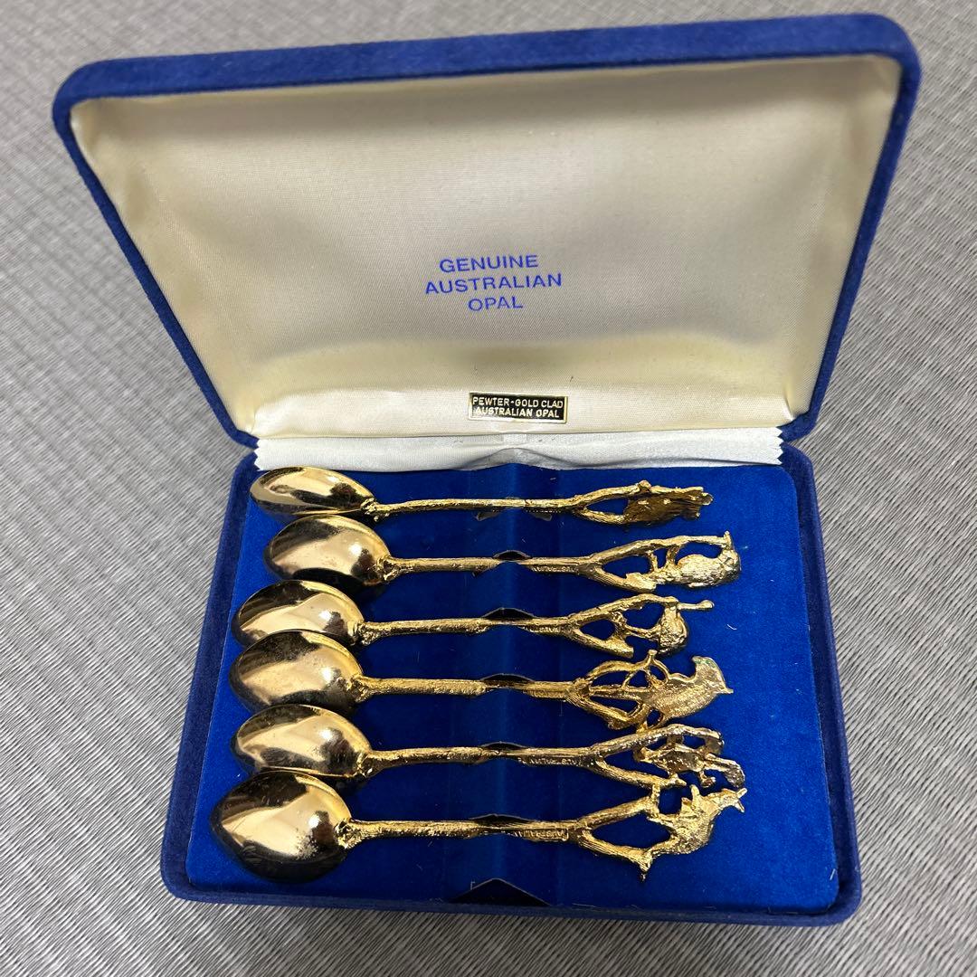オパール　ピューター　スプーン　オーストラリア　錫　金