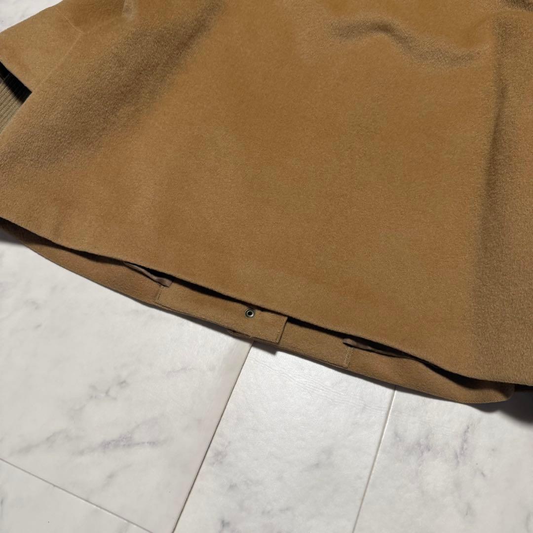 美品・大きいサイズ✨インディヴィ カシミヤ混 コート フレアスリーブ リブニット