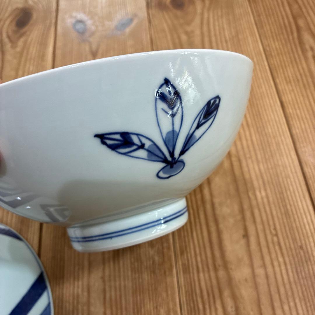 有田焼　青花　しん窯　長崎紋渕上り　江戸紋　奴だこ　6.5寸　中華丼　19cm