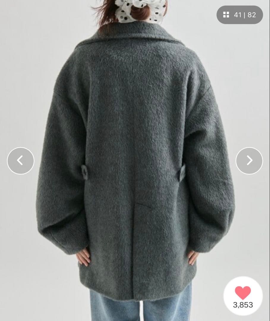 mystic（ミスティック）ウール混シャギー ミドルコート