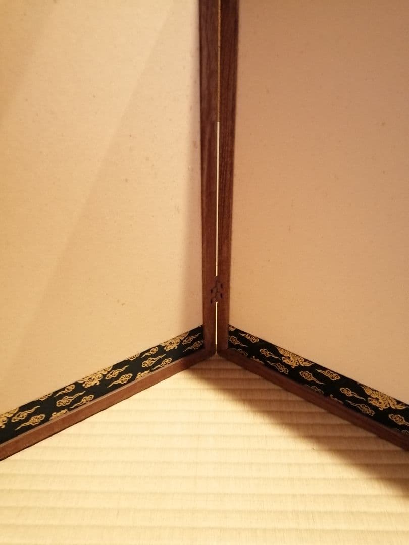 【茶道具】鳳凰紋網代風炉先屏風　風炉先220