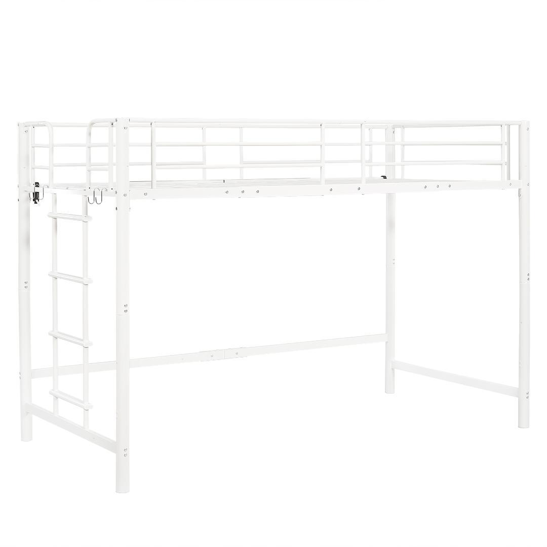 【高さ140cm】システムベッド 　耐荷重150kg　スチール 　WHITE