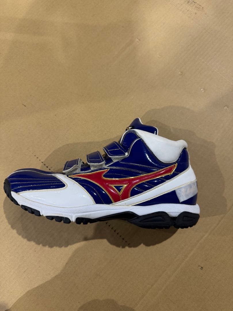 (オーダー品)Mizuno グローバルエリートト青/白/赤(美品)ネーム入り