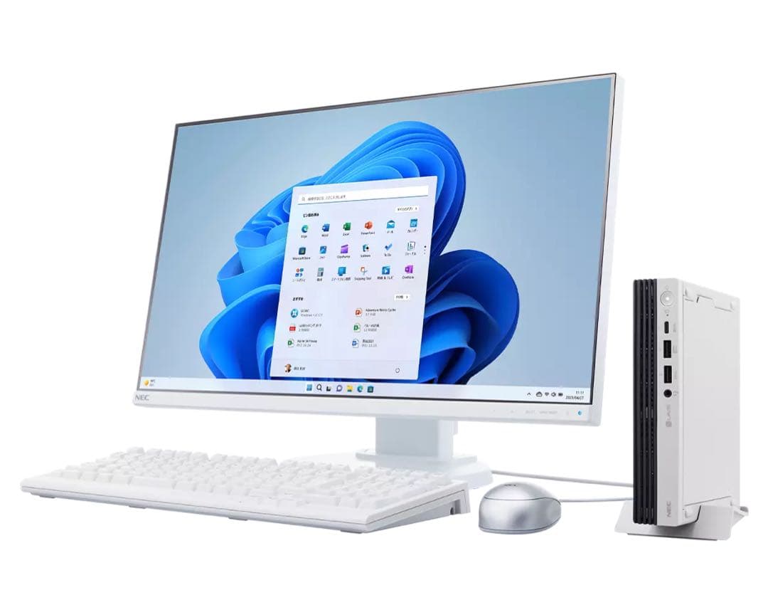 【超美品】NEC ミニPC ホワイトデスクトップPC + USB無線LAN