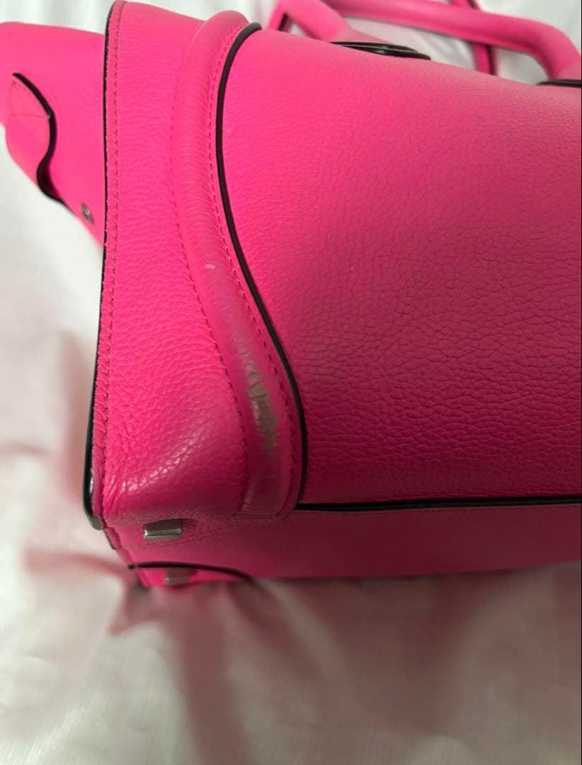 【保存袋等 付属品有 希少】CELINE セリーヌ ラゲージ ピンク