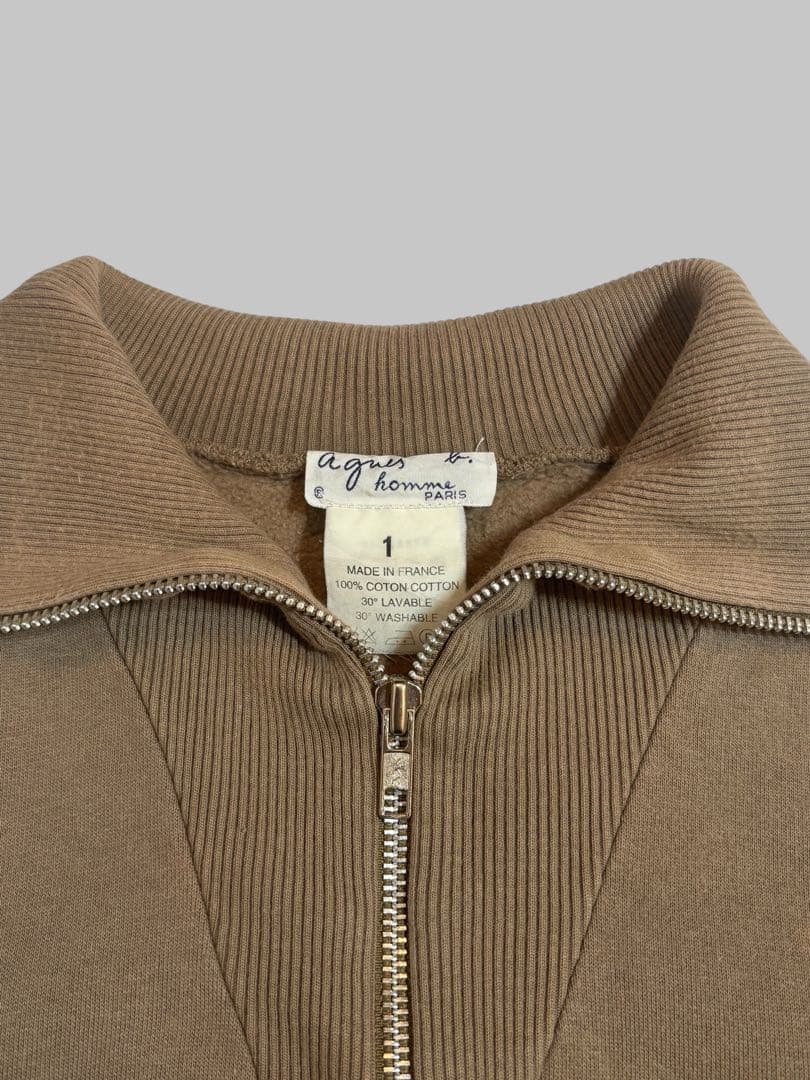 トップス 90s agnes b. homme highneck halfzipsweat