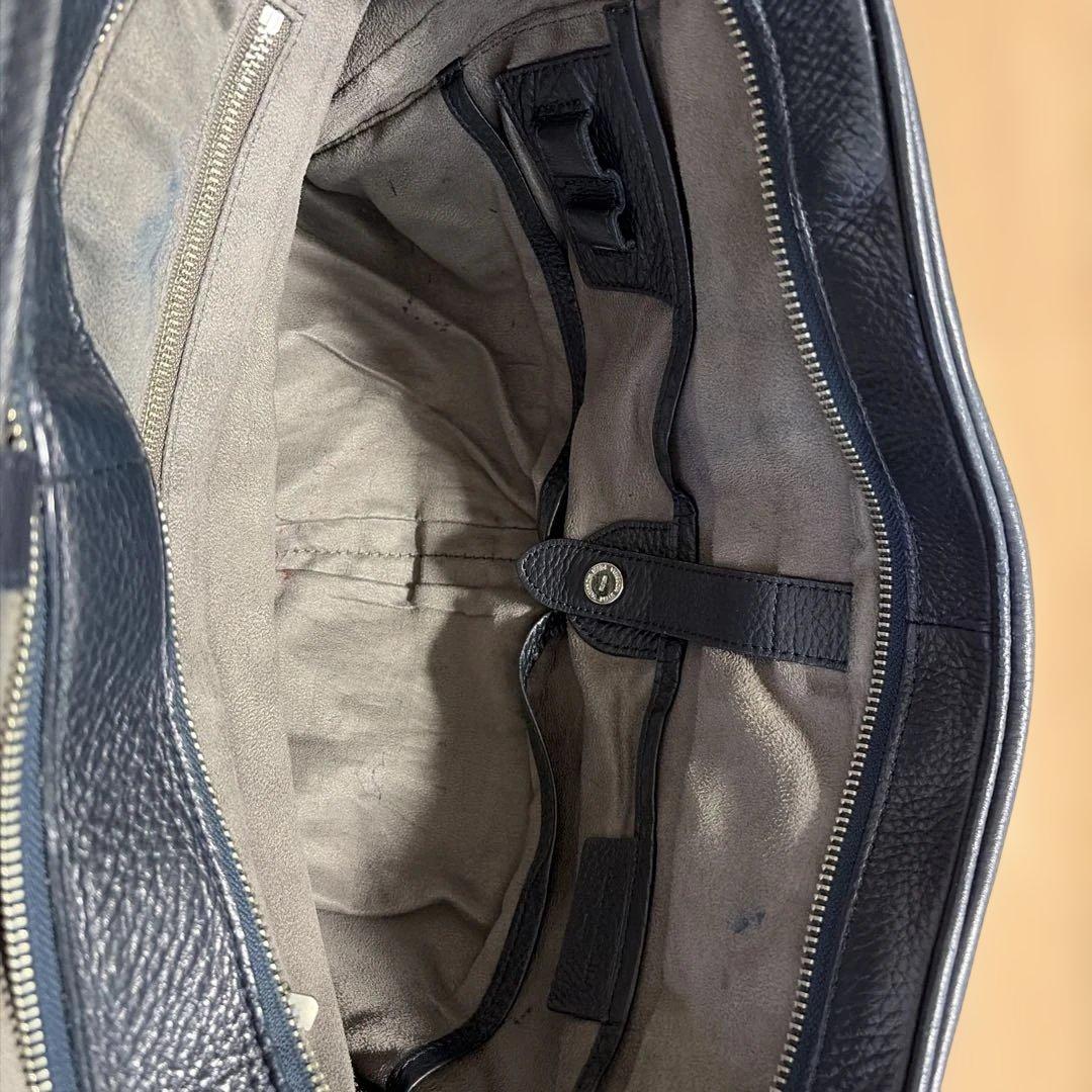 Maiden Voyageネイビー ブリーフバッグ2室タイプ　ストラップ付