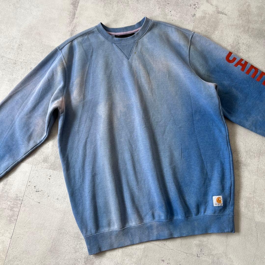 T*a様 一点物 Boro　鬼フェード　ボロ スウェット　褪色　青　ヘビーウェイ